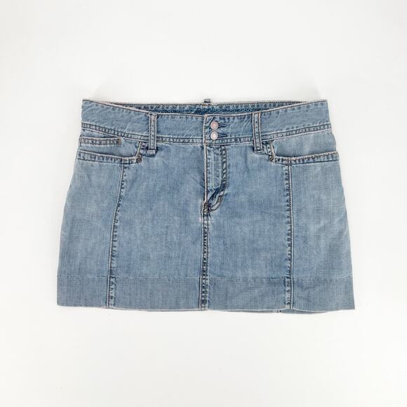 Y2k Vintage GAP Micro Mini Distressed Denim Skirt Size 8 - Picture 1 of 8